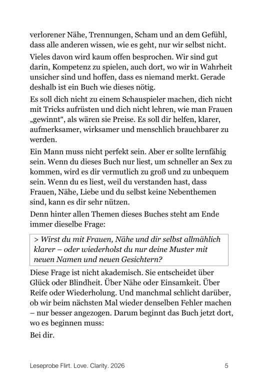 Buch von Rudolf Franz Czaak: Flirt-Love-Clarity. Lesprobe Seite 5