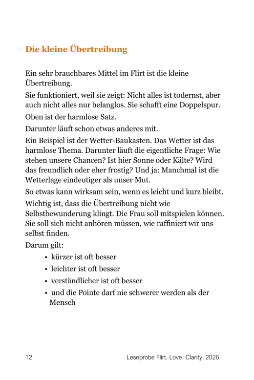 Buch von Rudolf Franz Czaak: Flirt-Love-Clarity. Lesprobe Seite 12