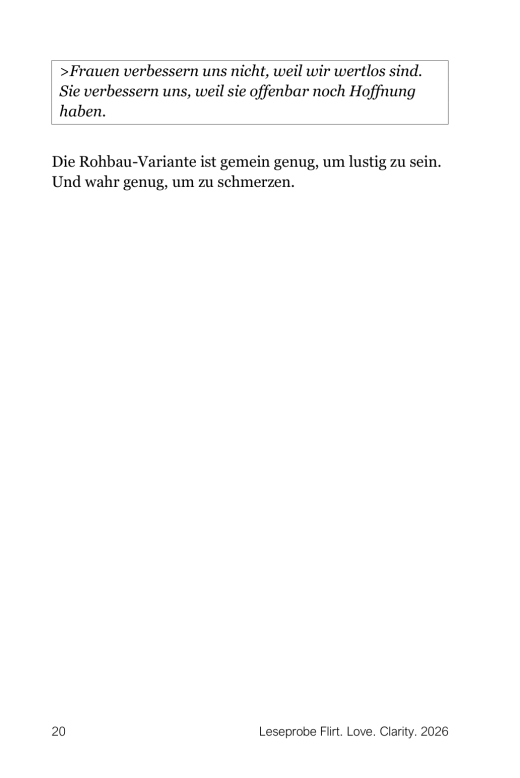 Buch von Rudolf Franz Czaak: Flirt-Love-Clarity. Lesprobe Seite 20