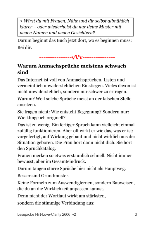 Buch von Franz Rudolf Czaak: Flirt-Love-Clarity. Lesprobe Seite 3