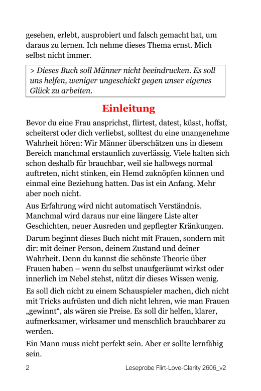 Buch von Franz Rudolf Czaak: Flirt-Love-Clarity. Lesprobe Seite 2