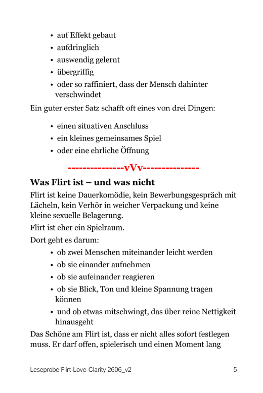 Buch von Franz Rudolf Czaak: Flirt-Love-Clarity. Lesprobe Seite 5