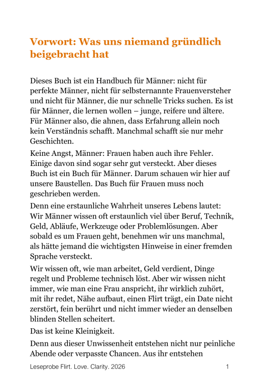 Buch von Rudolf Franz Czaak: Flirt-Love-Clarity. Lesprobe Seite 1