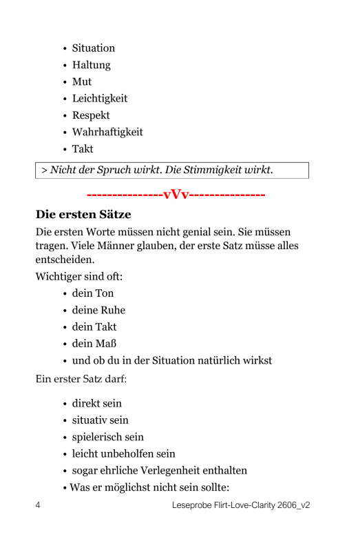 Buch von Franz Rudolf Czaak: Flirt-Love-Clarity. Lesprobe Seite 4