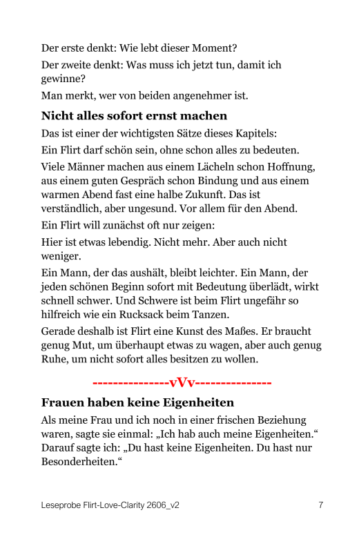 Buch von Franz Rudolf Czaak: Flirt-Love-Clarity. Lesprobe Seite 7