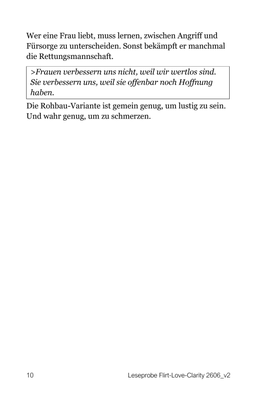 Buch von Franz Rudolf Czaak: Flirt-Love-Clarity. Lesprobe Seite 10