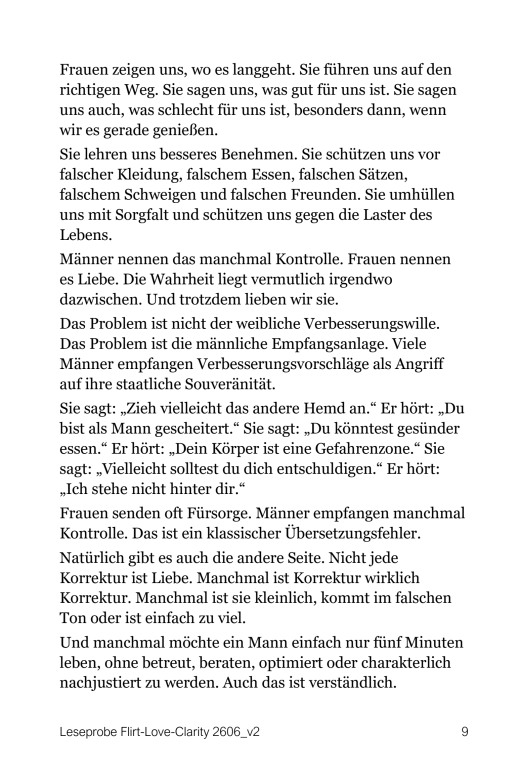 Buch von Franz Rudolf Czaak: Flirt-Love-Clarity. Lesprobe Seite 9